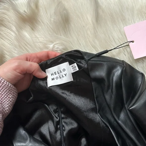 Hello Molly Black Faux Leather Dress - Picture 7 of 7